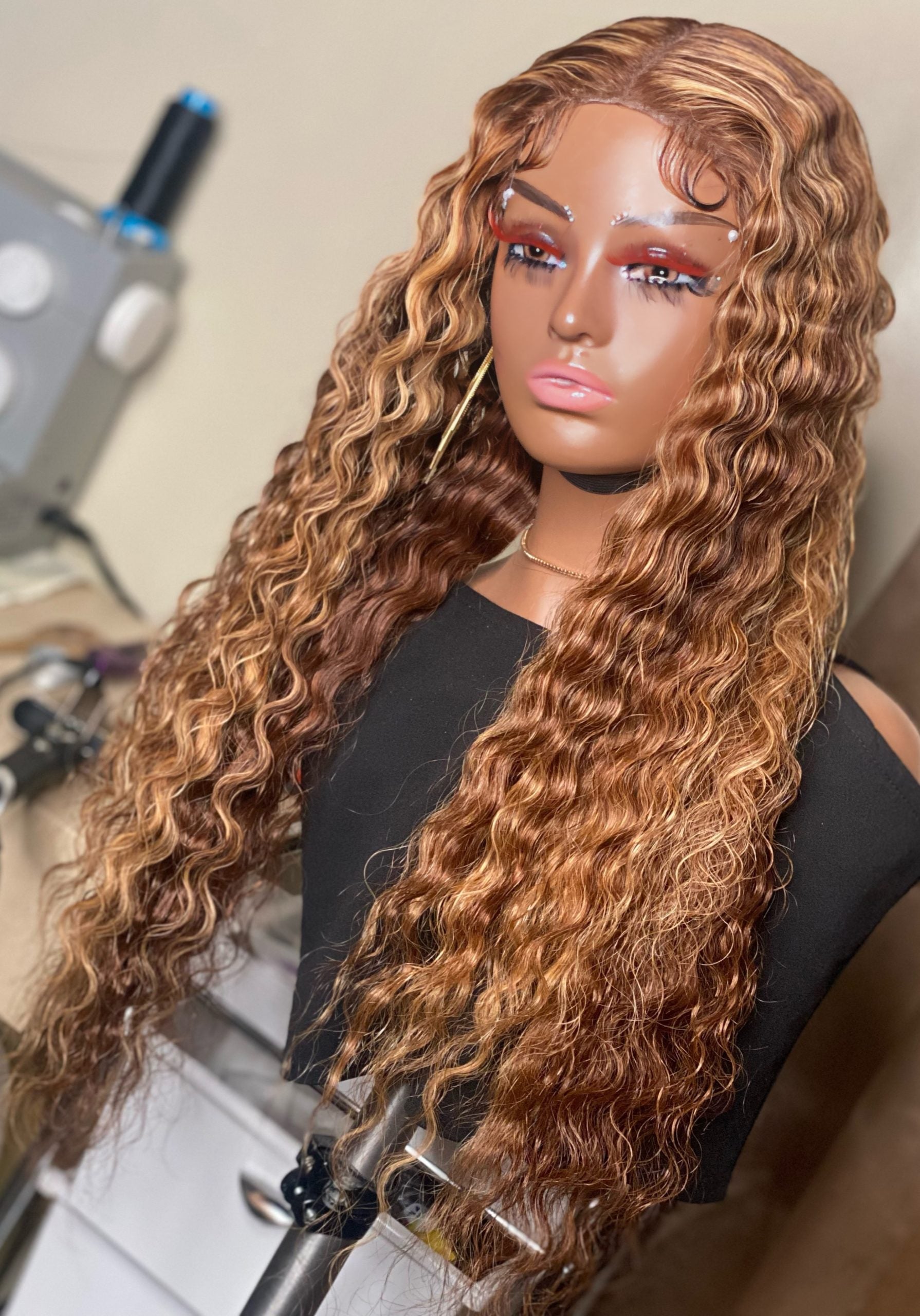 P4/27 Curly Human Hair wig