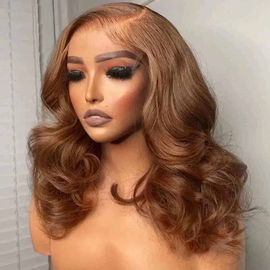 KelcesUniqueHair Chestnut Brown Human Hair 6X9 Closure Wig