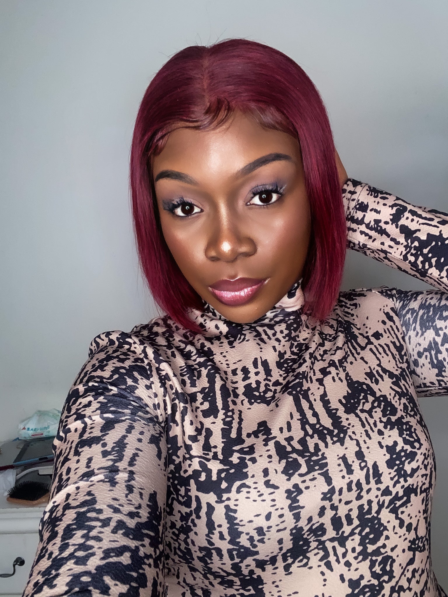 Burgundy Bob Wig