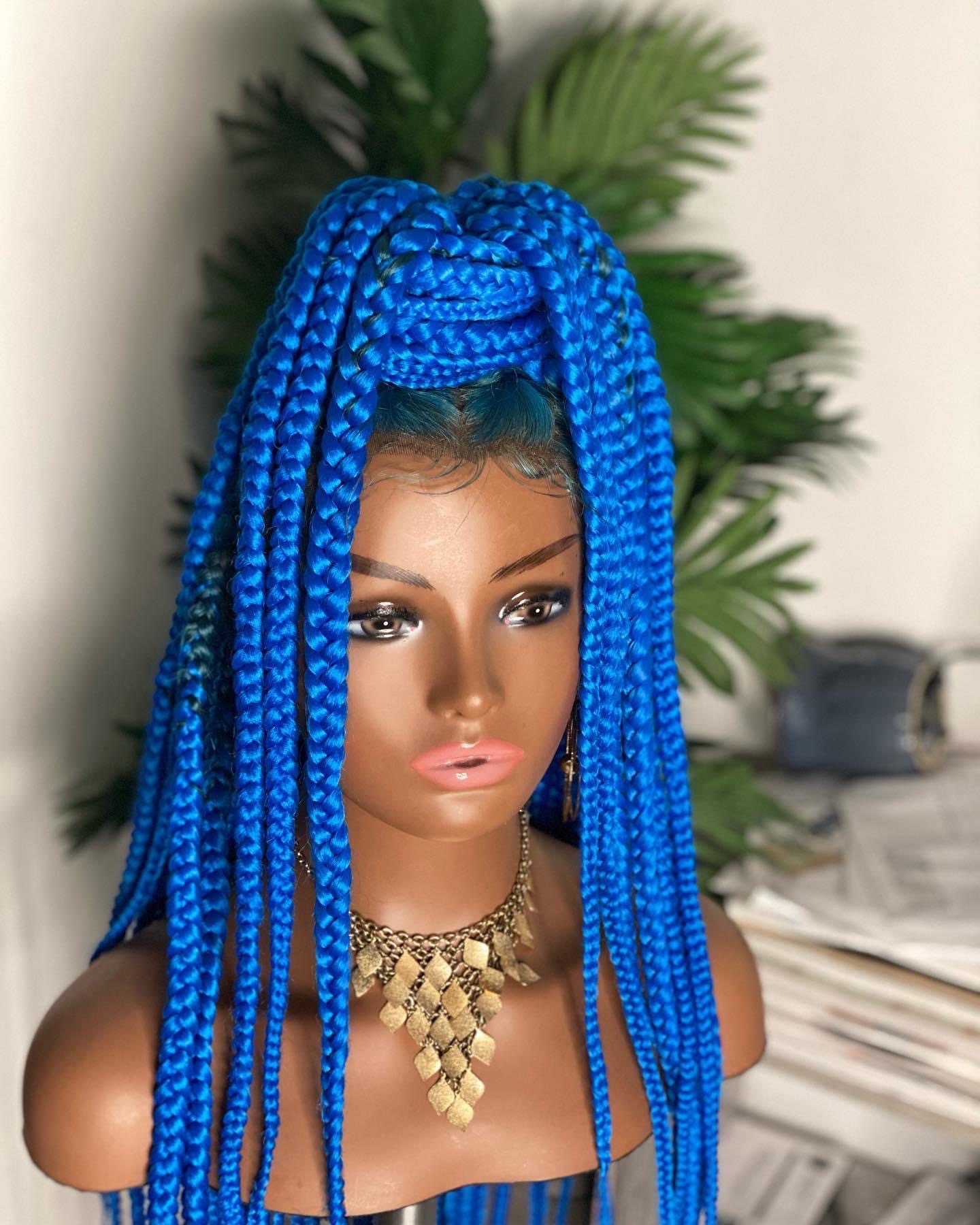 Blue Braids - Kelce's Unique Hair